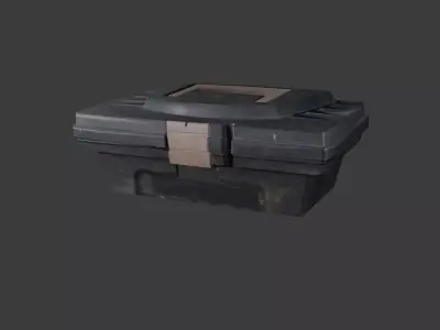 Worn out plastic Toolbox Free low-poly 3D model