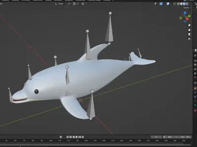 Low Poly - Cartoon Dolphin Rigged Low-poly 3D model