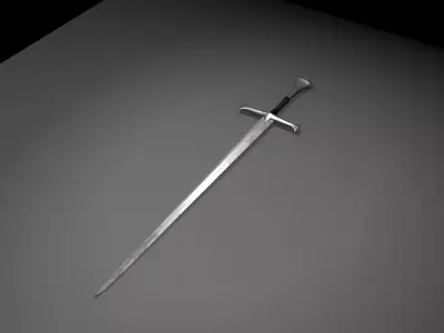 Medieval Sword Low-poly 3D model 17