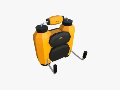 Jetpack Low Poly D01 - SciFi Character Design Low-poly 3D model