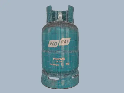 Gas Cylinder Blue Low-poly 3D model