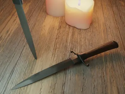 Dagger knife Low-poly 3D model
