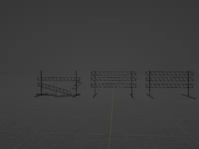 Simple Barricade 1 with 3 levels of Decay Low-poly 3D model