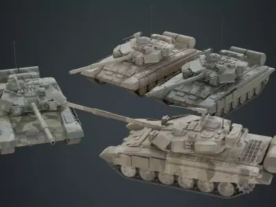 Tank 1B Low-poly 3D model