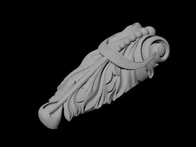 pilaster ornately carved piece of art 3D model