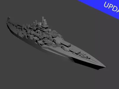 US Tennessee Class Battleship  3D print model