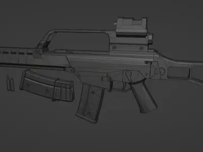 low-poly HK G36 Free 3D model