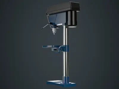 Drill Press 1A Low-poly 3D model