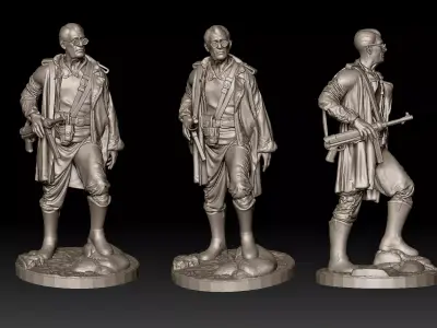WW2 Resistance fighter 3D print model