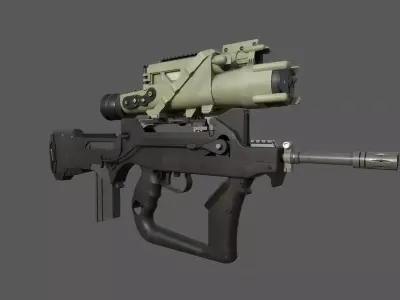 Assault Rifle - Famas Felin Low-poly 3D model