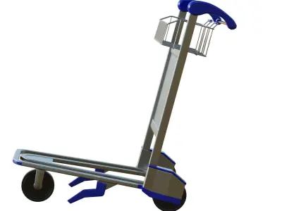 Luggage Trolley Low-poly 3D model