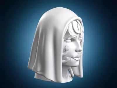 Hooded Medusa Bust Miniature Statue 3D print model