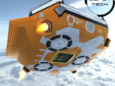 Sci-Fi Float Platform Low-poly 3D model