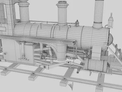 Locomotive steam Free low-poly 3D model