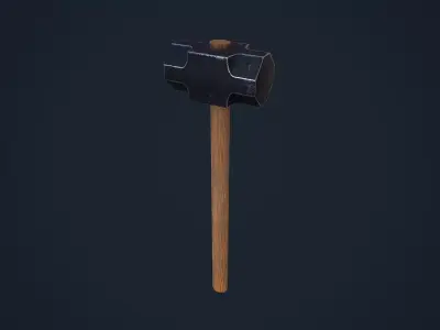 SledgeHammer axe Low-poly 3D model