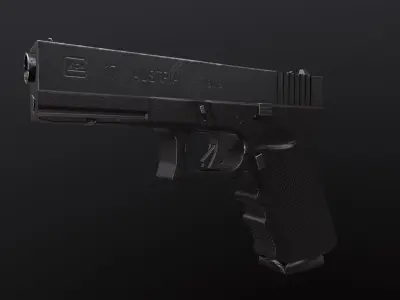 Pistol Glock 17 Bonus Bullet Low-poly 3D model