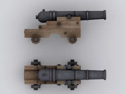 Cannon Low-poly 3D model buy
