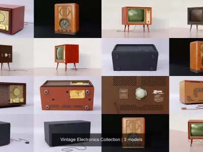 Vintage Electronics Collection 3D Model Pack