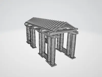 Tuscan Order Exterior Design Low-poly 3D model