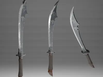 Combat Blade Low-poly 3D model