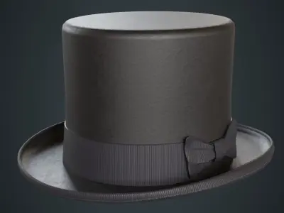 Top Hat 2A Low-poly 3D model