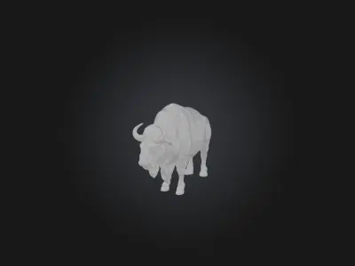 Realistic Bison Model Low-poly 3D model
