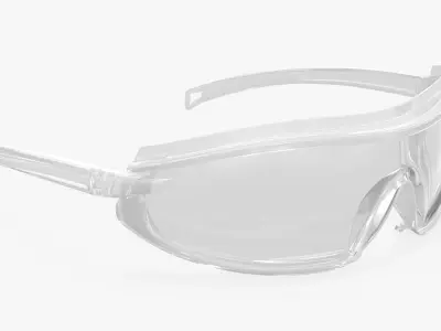 Wraparound Safety Glasses Transparent 3D model