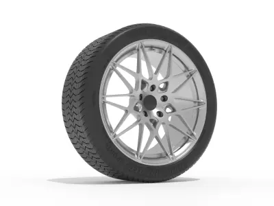 Sports Car Rims 20 inch with Tires 3D model