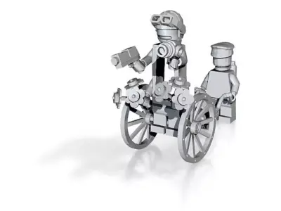 fantasy-attack-vehicle lego robot in wheeled carriage 3D print model