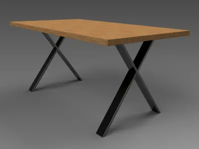 Industrial dining table modern TYPE 8 3D model
