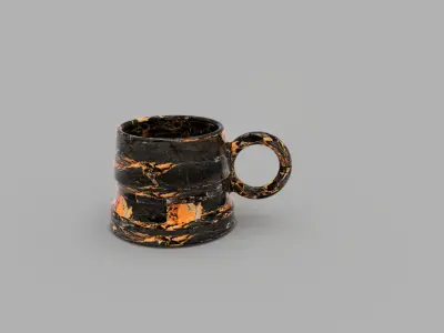 ceramic cup marble texture 3D print model