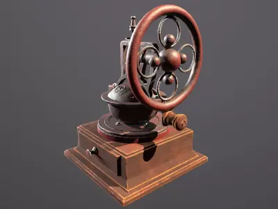 Antique Coffee Grinder Low-poly 3D model purchase