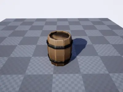 Stylized Medieval Barrel Low-poly 3D model
