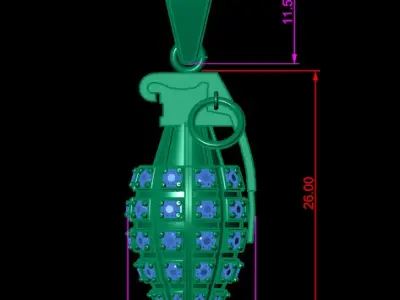  grenade pendant  3D print model