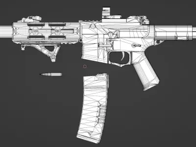 Honey Badger Low-poly 3D model