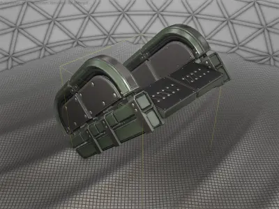 Sci-Fi Stairs - 30 - Green Version Low-poly 3D model