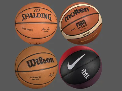 Realistic Basketball Ball Collection 8K 3D model