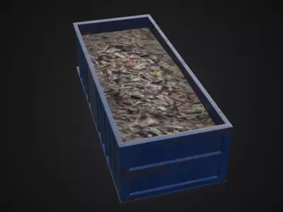 Blue Dumpster Free low-poly 3D model
