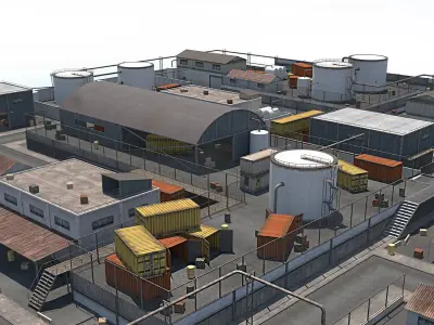 Industrial  Area - Scene Low-poly 3D model