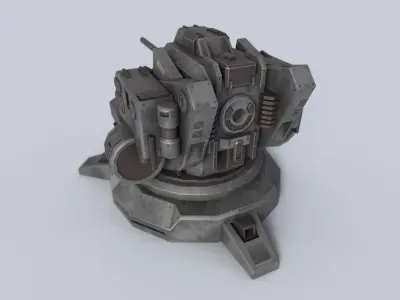 Defense turret Low-poly 3D model by Anima-Z from CGTrader