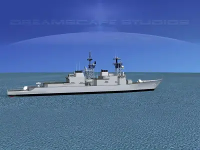 Spruance Class DD971 USS David R Ray 3D model