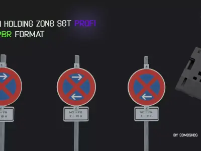 Non holding zone set PROFI Low-poly 3D model