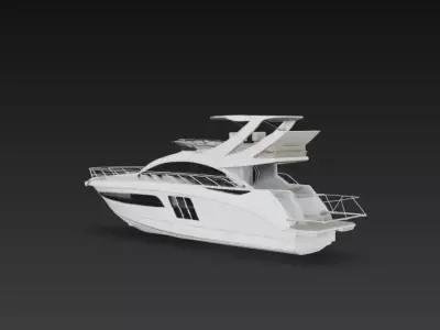 Modern Luxury Flybridge Yacht 3D Model Motor Cabin Cruiser 3D print model