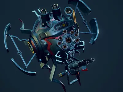 Combat Drone Low-poly 3D model