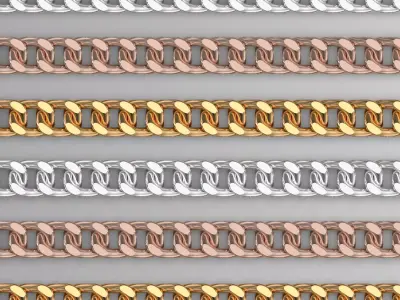 cuban chain link part for 3d print 3D print model