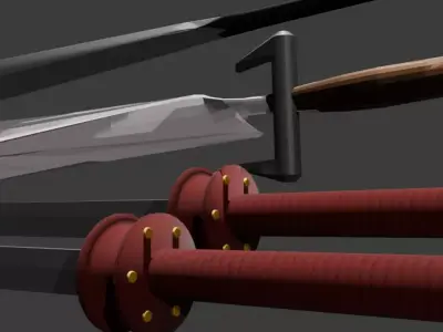 Melee Weapons Low Poly Pack Free low-poly 3D model