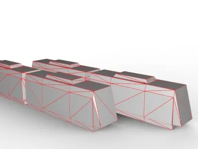 Low Poly Train three paper trains Free low-poly 3D model