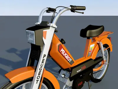 peugeot 103 motorcycle 3D model