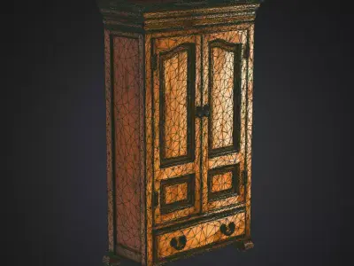Antique Armoire Low-poly 3D model