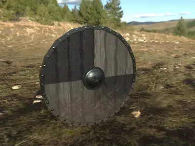Viking Shield PBR Free low-poly 3D model
